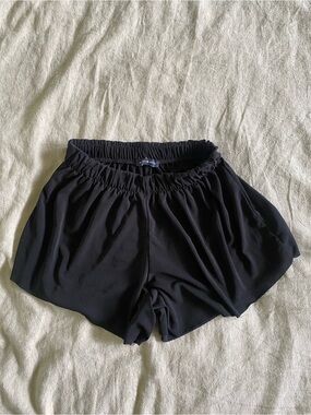 Brandy Melville Black Elastic-Waist Flow Shorts